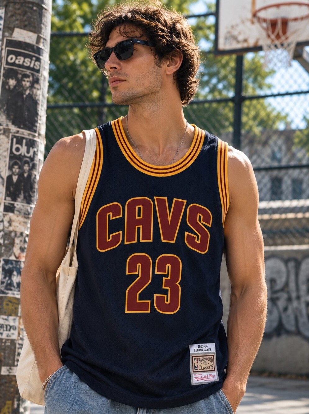 NWT Mitchell & Ness LeBron James Cavaliers #23 Swingman Jersey Navy Men's Medium